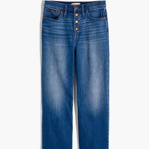 NWT Madewell Women Button Front Jean Slim Wide Leg